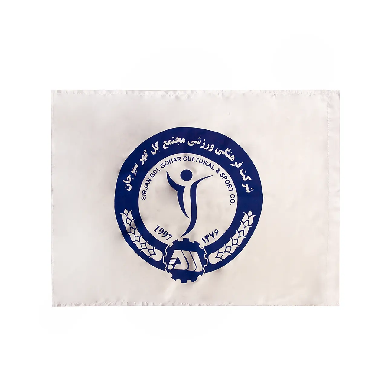 پرچم هواداری فوتبال تیم گل گهرسیرجان GGS هواداری | سفید/سرمه ای