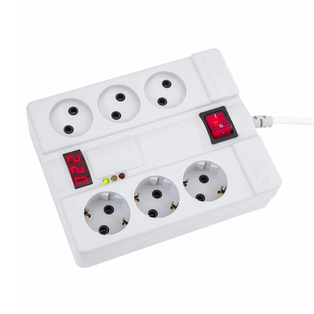 محافظ ولتاژ 6 خانه دیجیتال پارت الکتریک کابل 3 متری مدل 7381