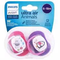 پستانک 2 عددی 6-18 ماه فیل و پنگوئن Ultra Air اونت Avent