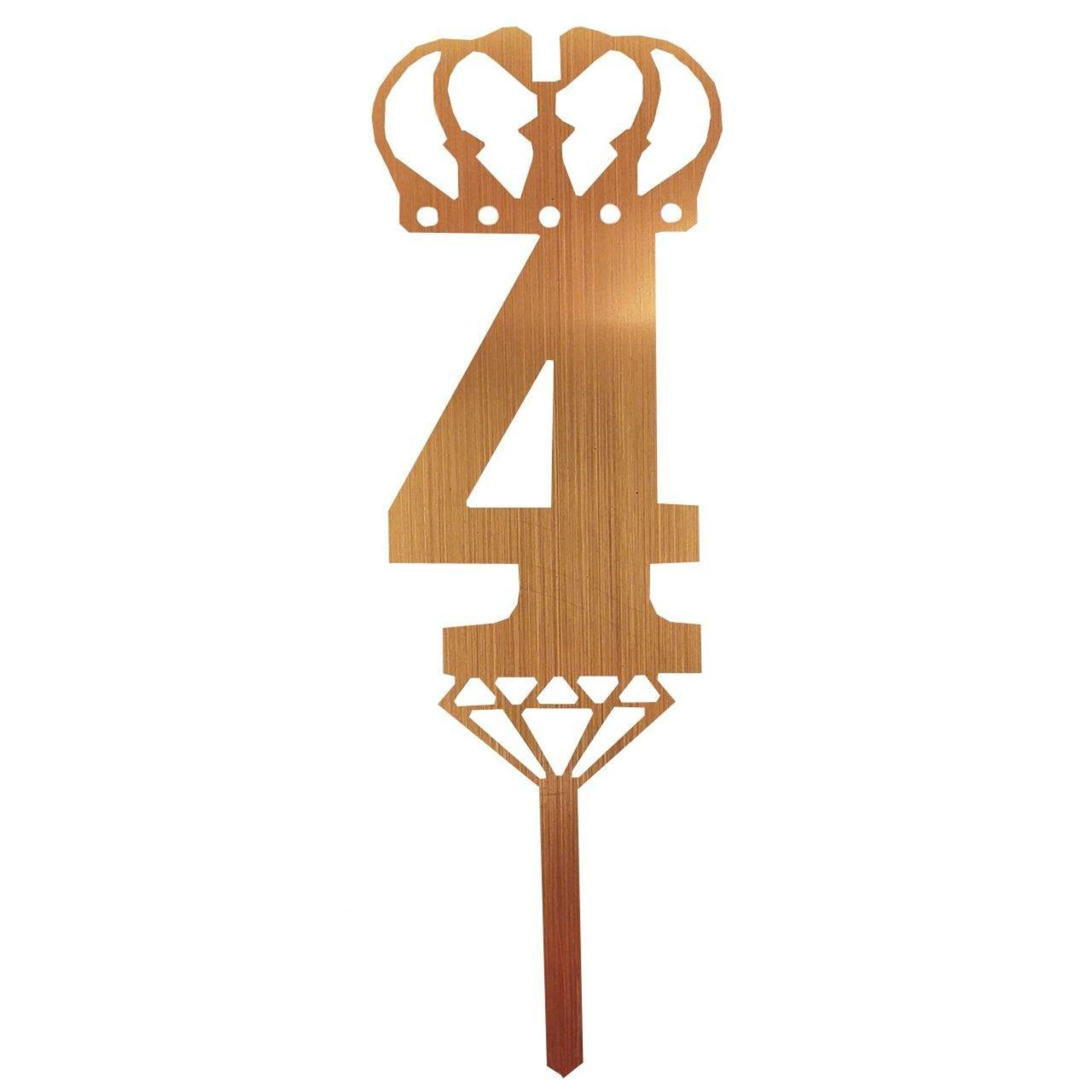 شمع تولد عدد 4رنگ طلایی