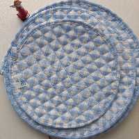 دمکنی سه تیکه نسوز و پنبه دوزی شده پارچه بروجرد در سه سایز 28 و 33 و 38  آبی