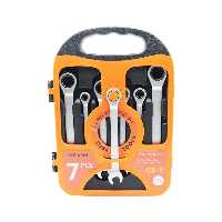 آچار یکسر تخت و یکسر رینگی سوباشی مدل جغجغه ای کد YP-72T-8/19MM مجموعه 7 عددی