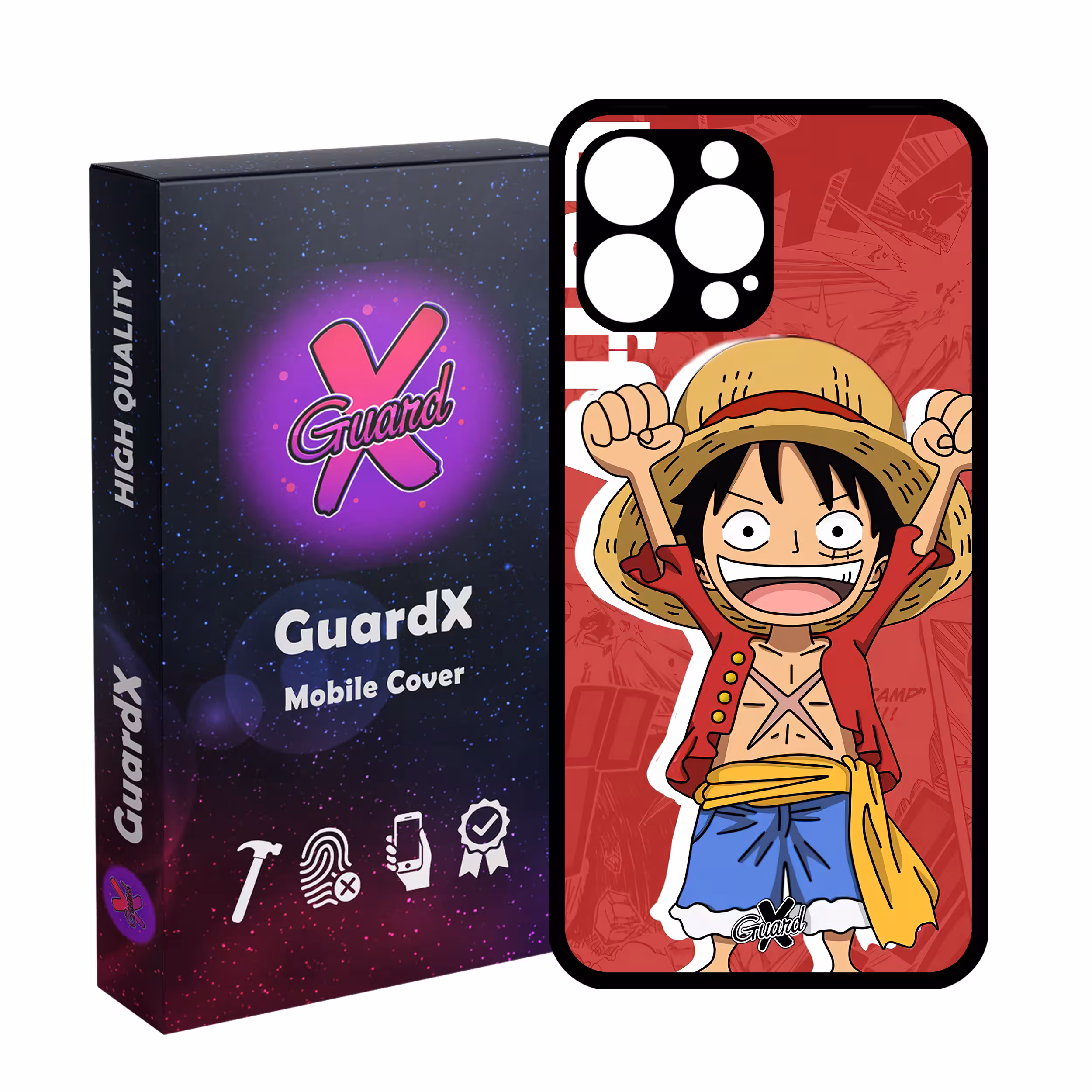 کاور گارد ایکس طرح One Piece Luffy Anime مدل Glass10470 مناسب برای گوشی موبایل اپل iPhone 12 Pro Max