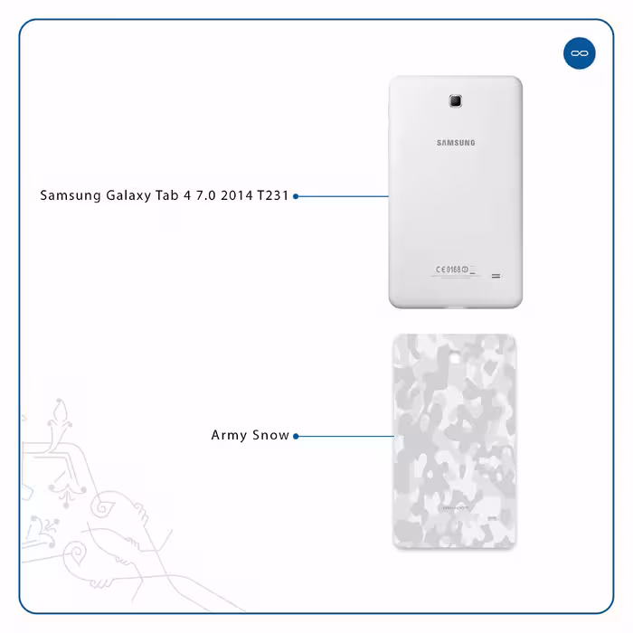 برچسب پوششی ماهوت مدل Army-Snow مناسب برای تبلت سامسونگ Galaxy Tab 4 7.0 2014 T231