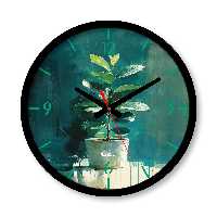 ساعت دیواری بزرگ راویتا طرح نقاشی گلدان کد 3659