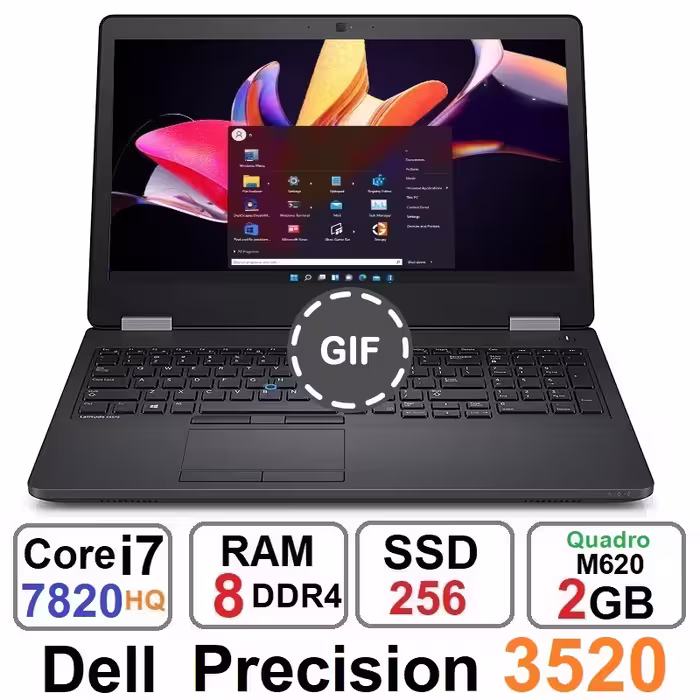 لپتاپ دل Dell Precision 3520 Core i7 7820HQ رم 8 گیگ