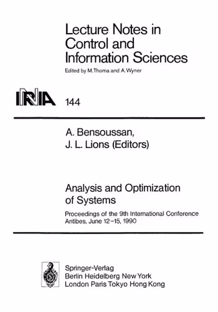خرید و دانلود نسخه کامل کتاب Analysis and Optimization of Systes: Proceedings of the 9th International Conference Antibes, June 12–15, 1990