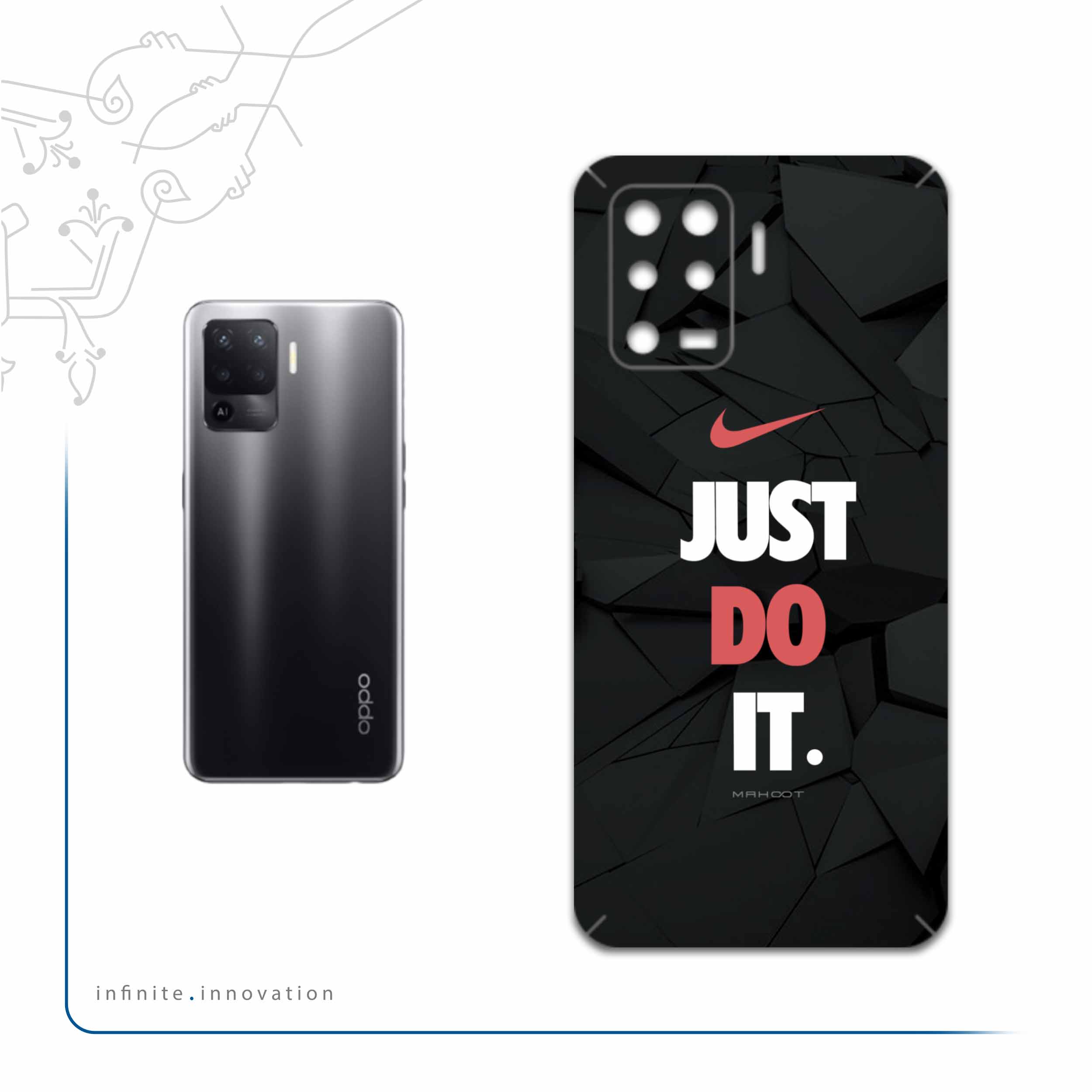 برچسب پوششی ماهوت مدل NIKE-Logo مناسب برای گوشی موبایل اپو A94 4G