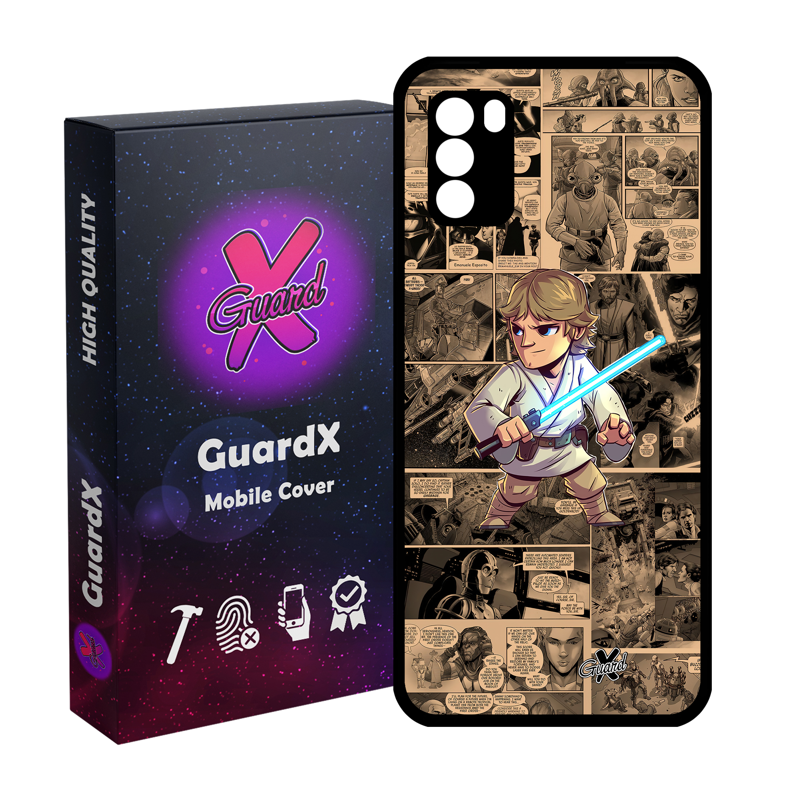 کاور گارد ایکس طرح جنگ ستارگان مدل Glass10525 مناسب برای گوشی موبایل شیائومی Poco M3