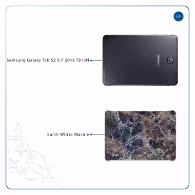 برچسب پوششی ماهوت مدل Earth-White-Marble مناسب برای تبلت سامسونگ Galaxy Tab S2 9.7 2016 T813N