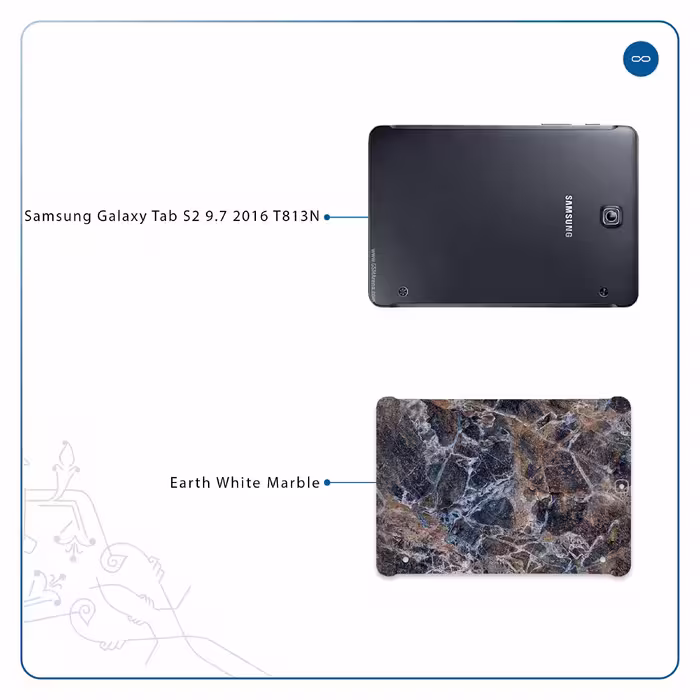 برچسب پوششی ماهوت مدل Earth-White-Marble مناسب برای تبلت سامسونگ Galaxy Tab S2 9.7 2016 T813N