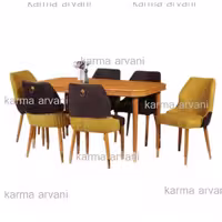 میزناهارخوری4نفره چوبی رافائل رنگ زردبرند کارما ارسال راااااااااااایگان 