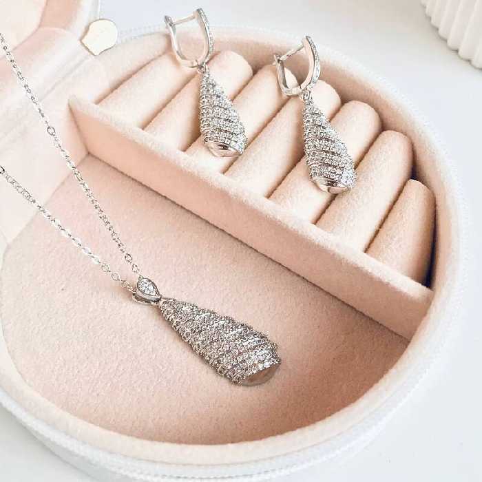 نیم ست جواهری فول نگین - بدلیجات و اکسسوری TRZ