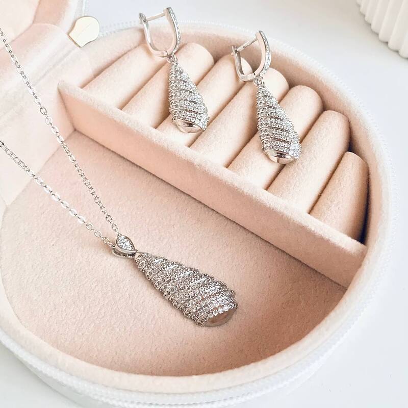 نیم ست جواهری فول نگین - بدلیجات و اکسسوری TRZ