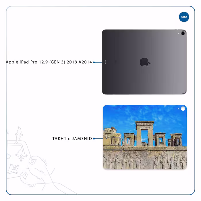 برچسب پوششی ماهوت مدل TAKHT-e-JAMSHID مناسب برای تبلت اپل iPad Pro 12.9 (GEN 3) 2018 A2014