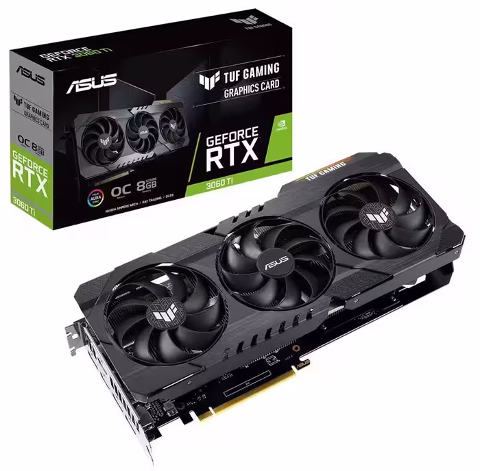 کارت گرافیک  ایسوس مدل TUF-RTX3060TI-O8G-GAMING حافظه 8 گیگابایت