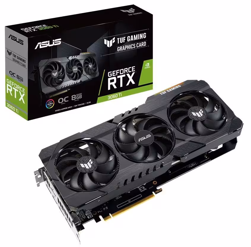 کارت گرافیک  ایسوس مدل TUF-RTX3060TI-O8G-GAMING حافظه 8 گیگابایت