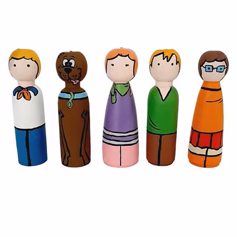 اسباب بازی چوبی مدل قهرمان های کوچک مجموعه 5 عددی