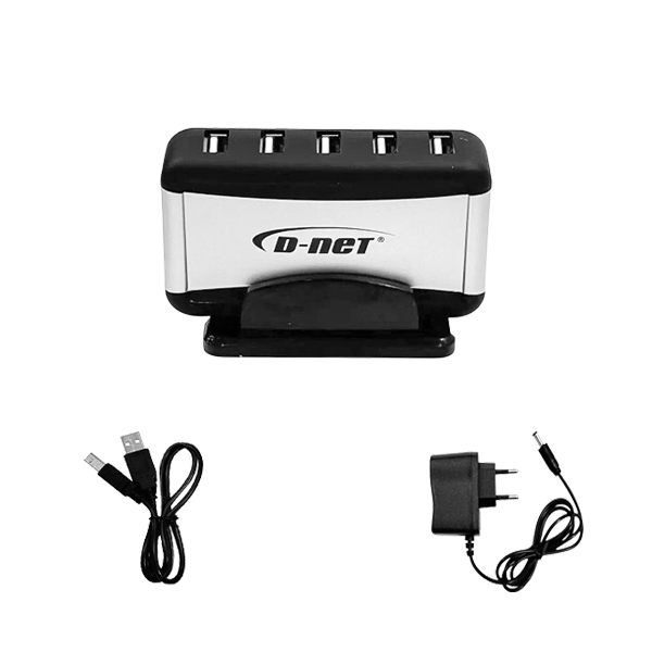 هاب USB2.0 دی نت مدل 9019 هفت پورت آداپتوردار
