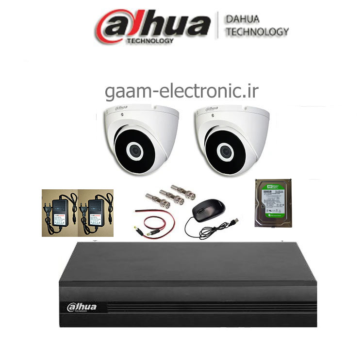 پکیج کامل2دوربین داهوا مدلT1A21Pبه همراه هارد