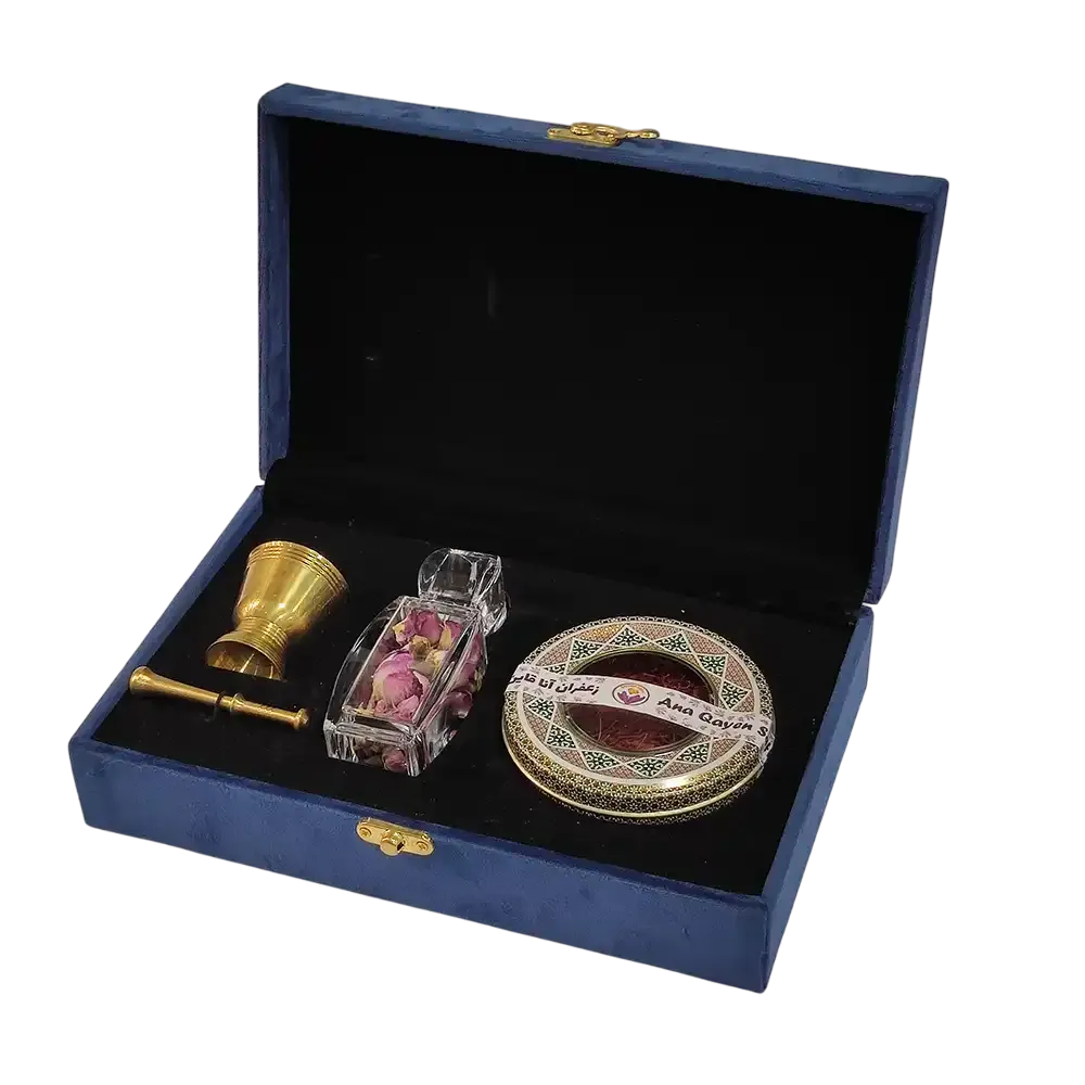 زعفران هديه ای - 4 گرم زعفران و گل محمدی - کد 1113 - آنا قاین