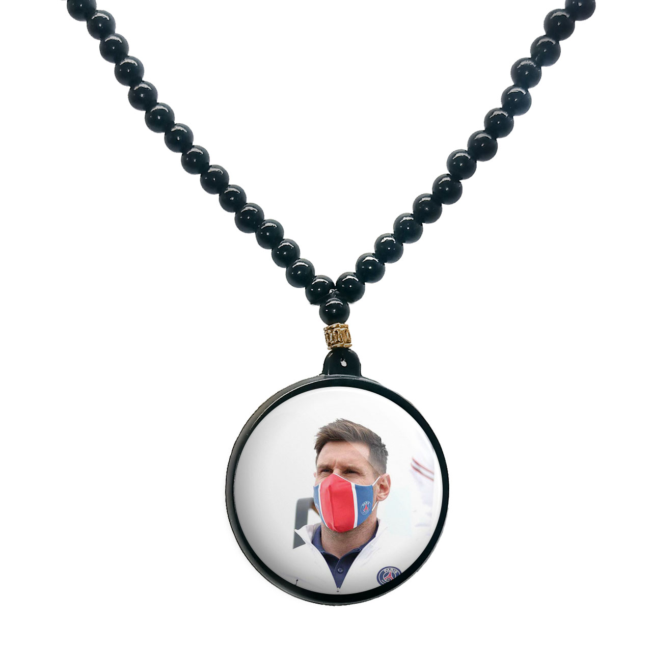 گردنبند پرمانه طرح مسی کد pmd.8755 مدل دو طرفه