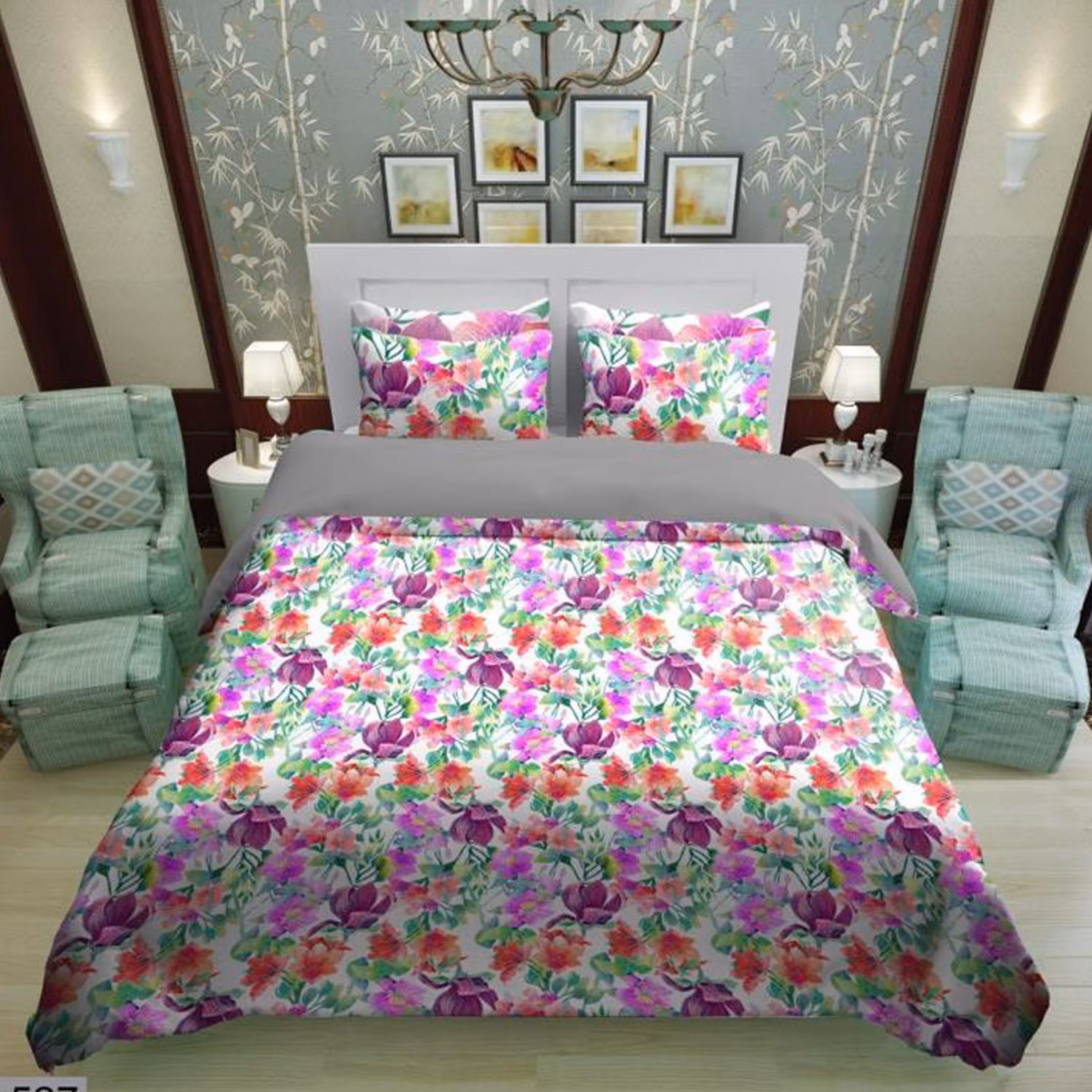 سرویس روتختی 1 نفره تنسل چاپی برندترک لند (Turk Land)  کد rs 527