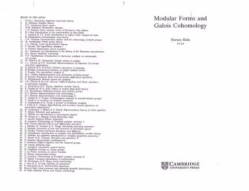 خرید و دانلود نسخه کامل کتاب Modular Forms and Galois Cohomology