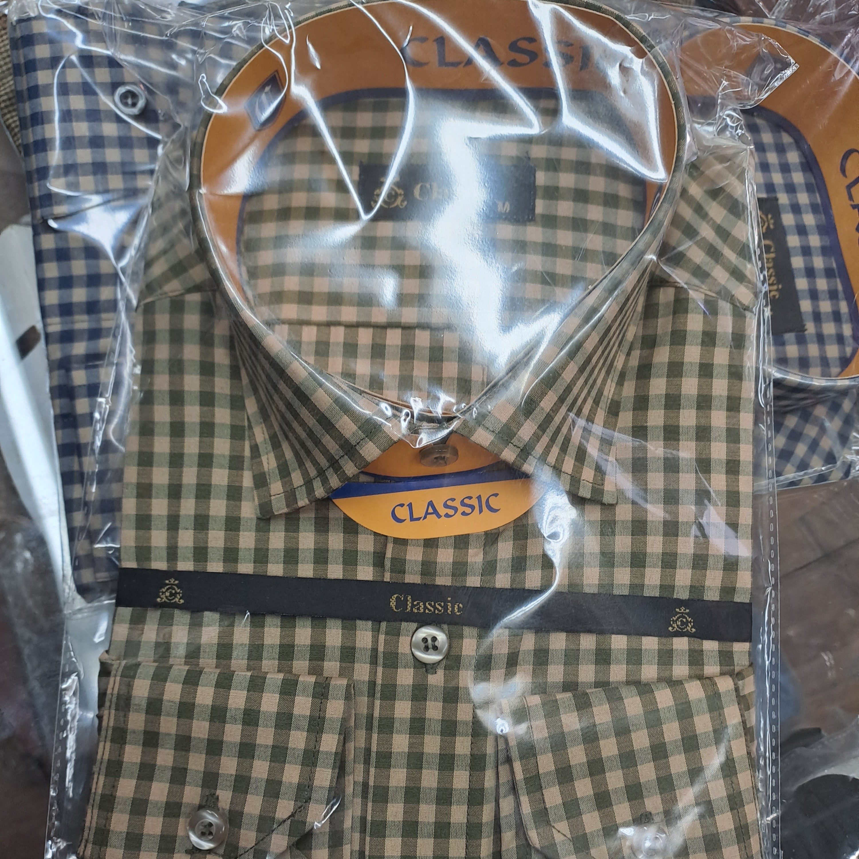 پیراهن مردانه نخ پنبه چهارخونه ریز 