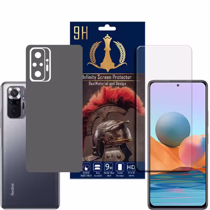برچسب پوششی اینفینیتی مدل PRO MAX مناسب برای گوشی موبایل شیائومی REDMI NOTE 10 PRO به همراه محافظ صفحه نمایش