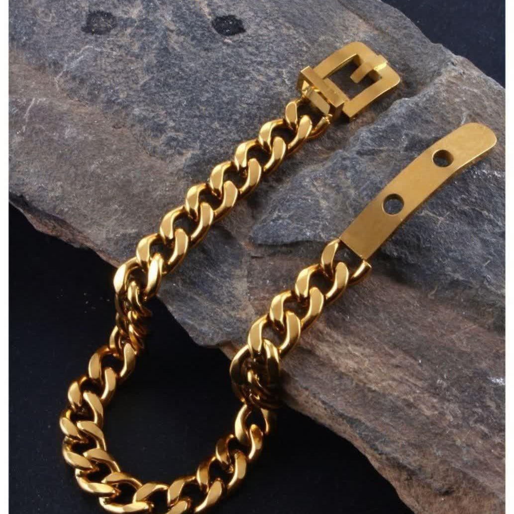 دستبند استیل کارتیر قفل سگکی کمر بند ی قابل سایز 