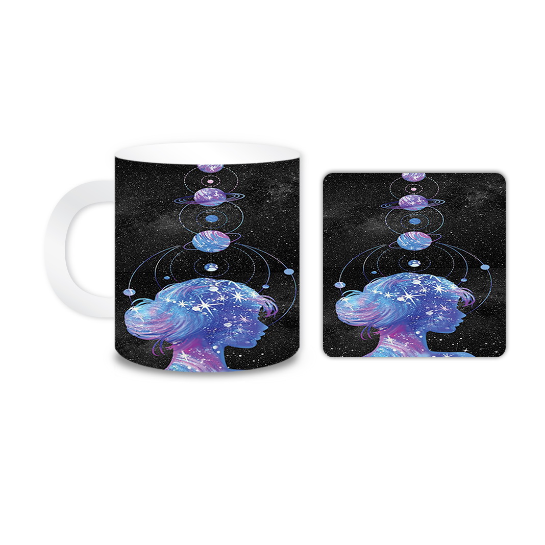 ماگ مدل دختر کد 219 به همراه زیر لیوانی