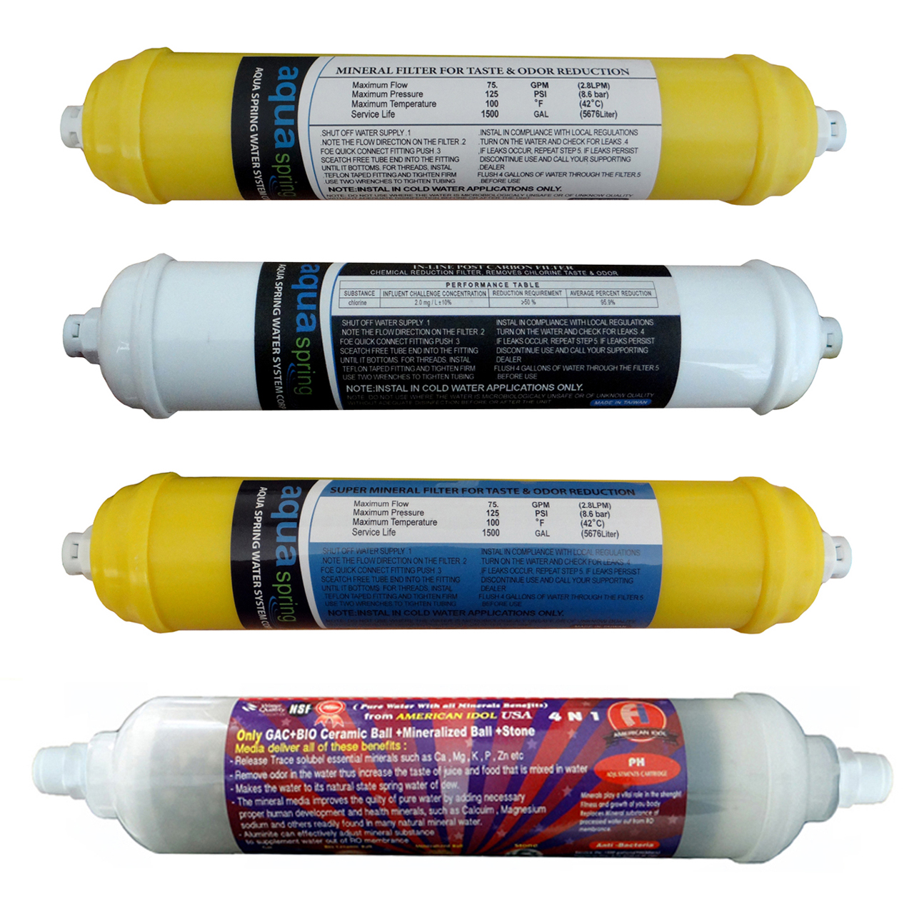 فیلتر دستگاه تصفیه کننده آب مدل SPARE FILTER-4B مجموعه 4 عددی