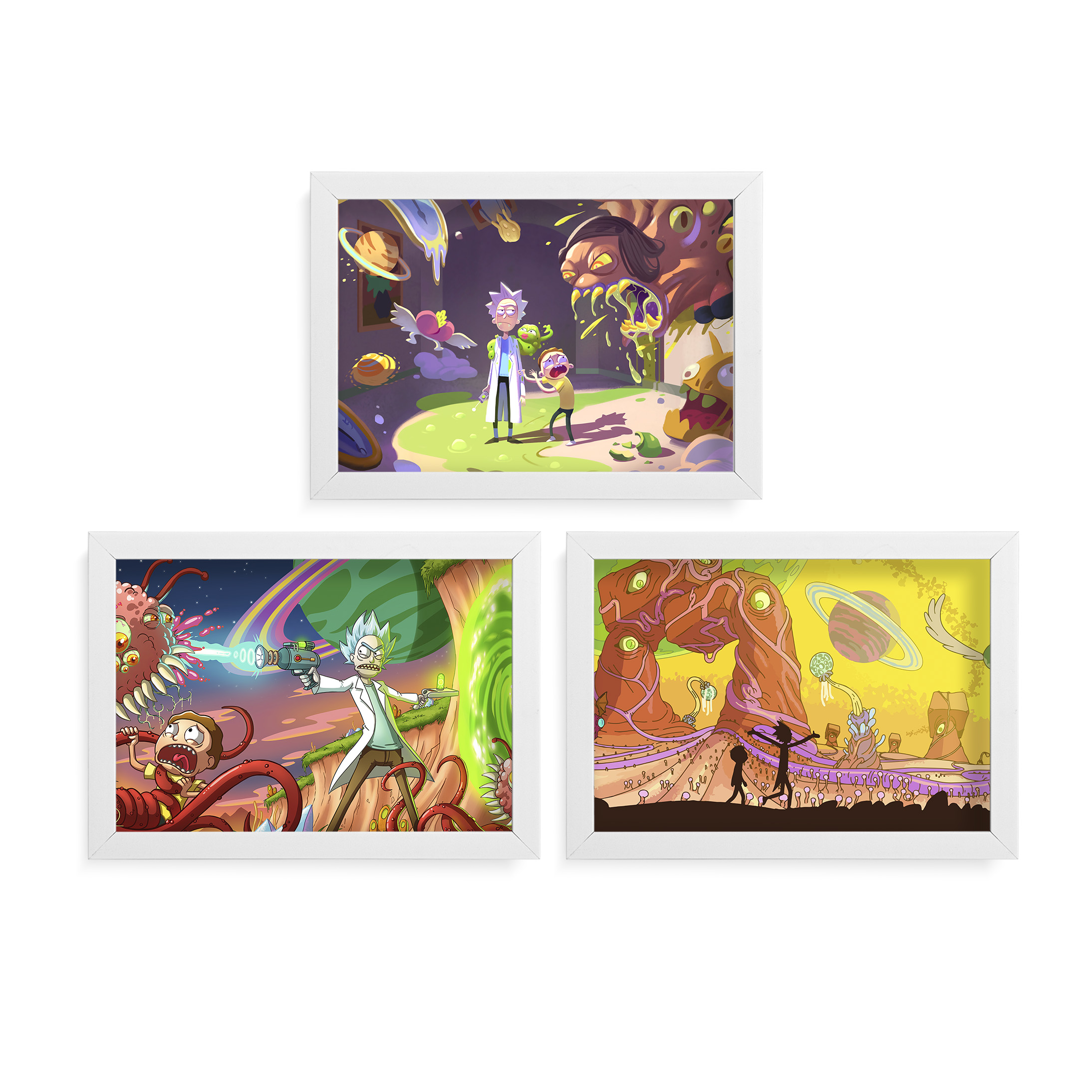 تابلو آرتیفن طرح Rick And Mortyکد 142W مجموعه 3 عددی