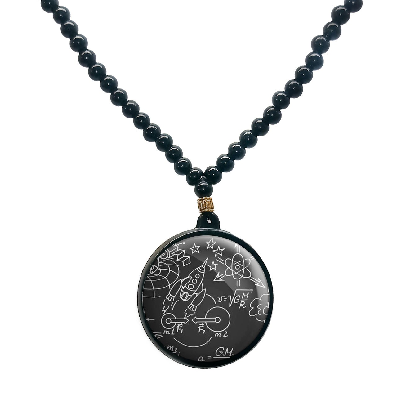 گردنبند پرمانه طرح ریاضی و فیزیک کد pmd.3140 مدل دو طرفه