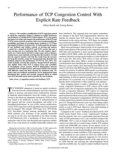 خرید و دانلود نسخه کامل کتاب Performance of TCP Congestion Control With Explicit Rate Feedback