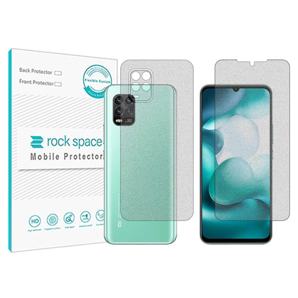 گلس صفحه نمایش و پشت گوشی شیائومی 10 Lite Zoom مدل نانو هیدروژل مات برند راک اسپیس کد SS