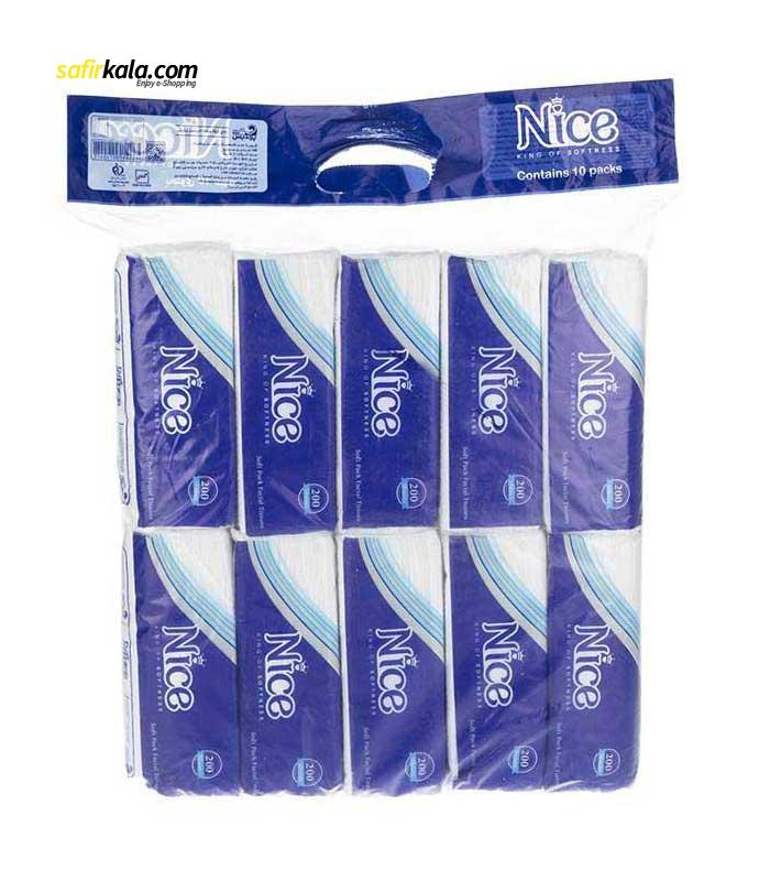دستمال کاغذی 100 برگ نایس بسته 10 عددی