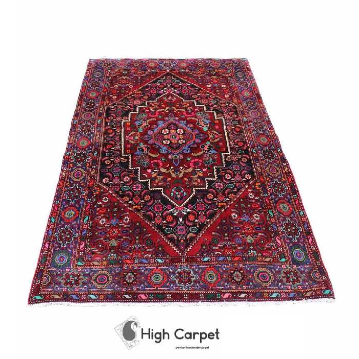 فرش دستبافت عشایری زنجان 3 متری زمینه گلدار قرمز سزمه ای  کد 0565