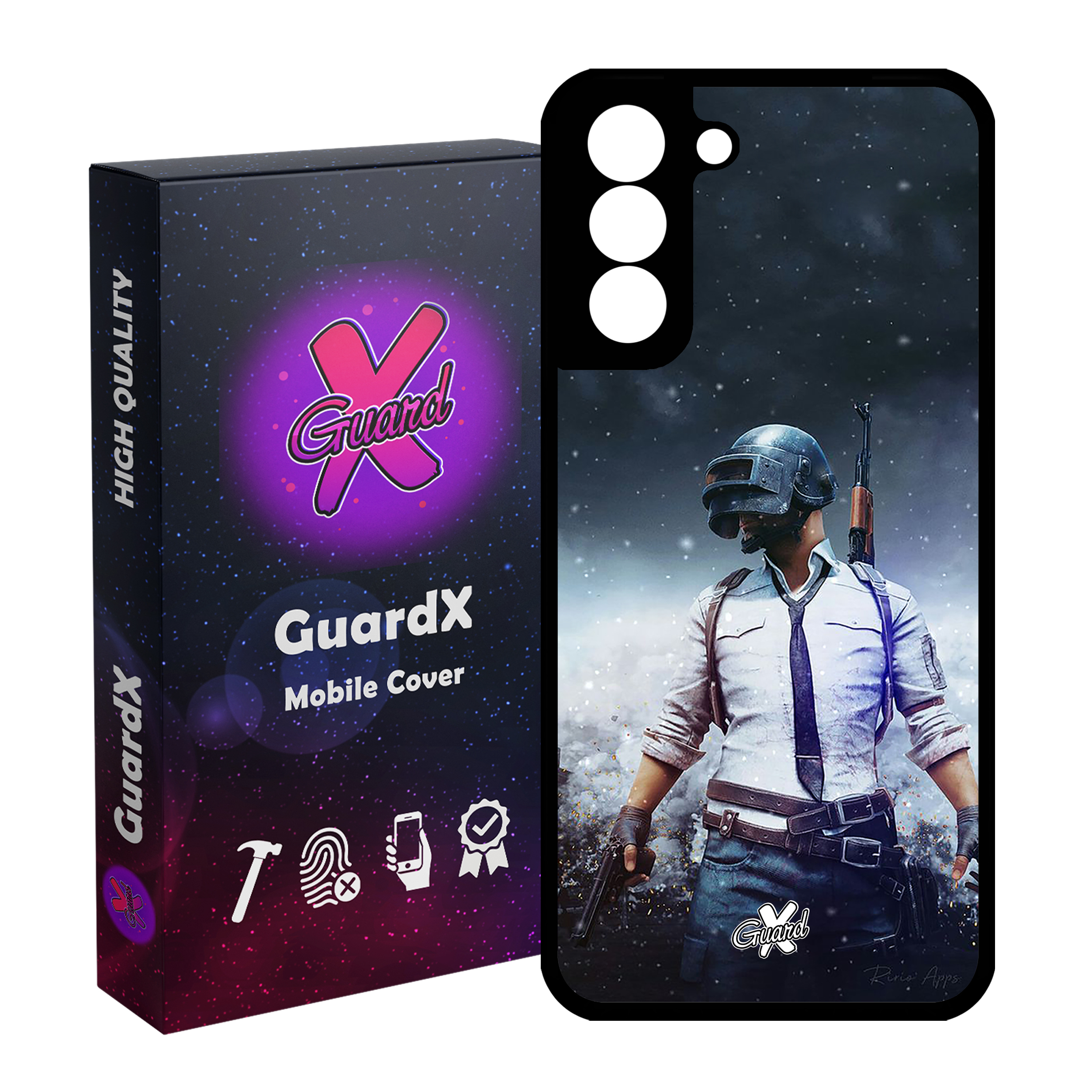 کاور گارد ایکس طرح Pubg مدل Glass10039 مناسب برای گوشی موبایل سامسونگ Galaxy S21 FE