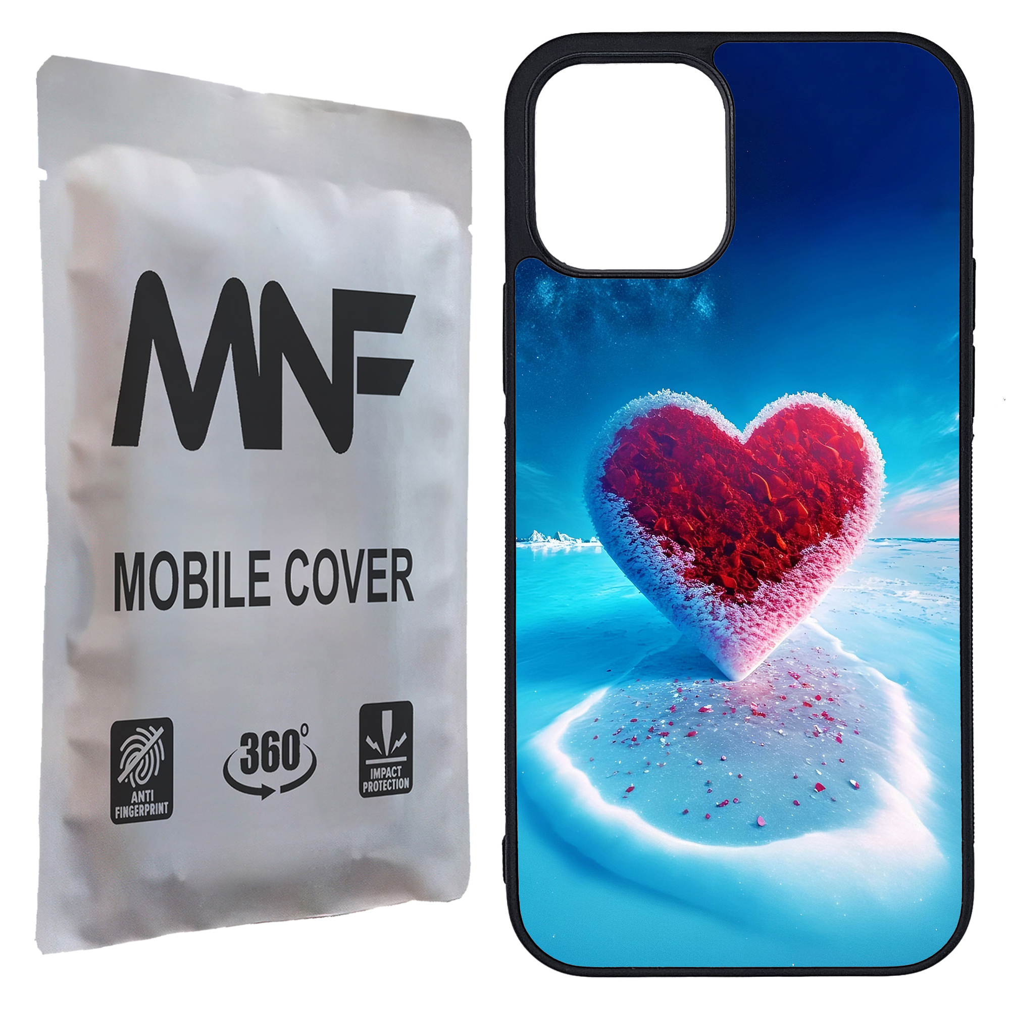 کاور ام ان اف طرح قلب یخی کد P-041 مناسب برای گوشی موبایل اپل iPhone 12