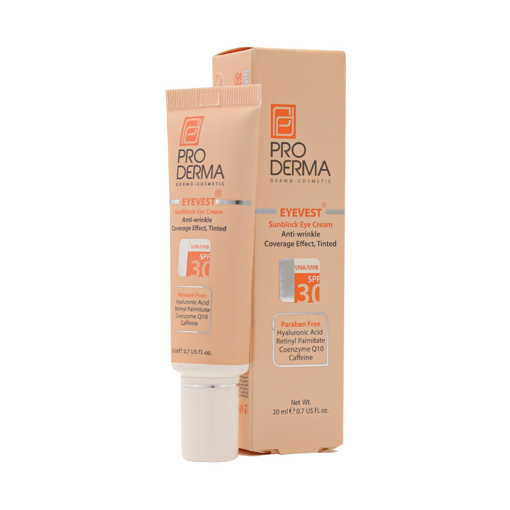 پرودرما کرم رنگی پوشاننده و ضد چروک دور چشم 20 میل SPF30 EYEVEST