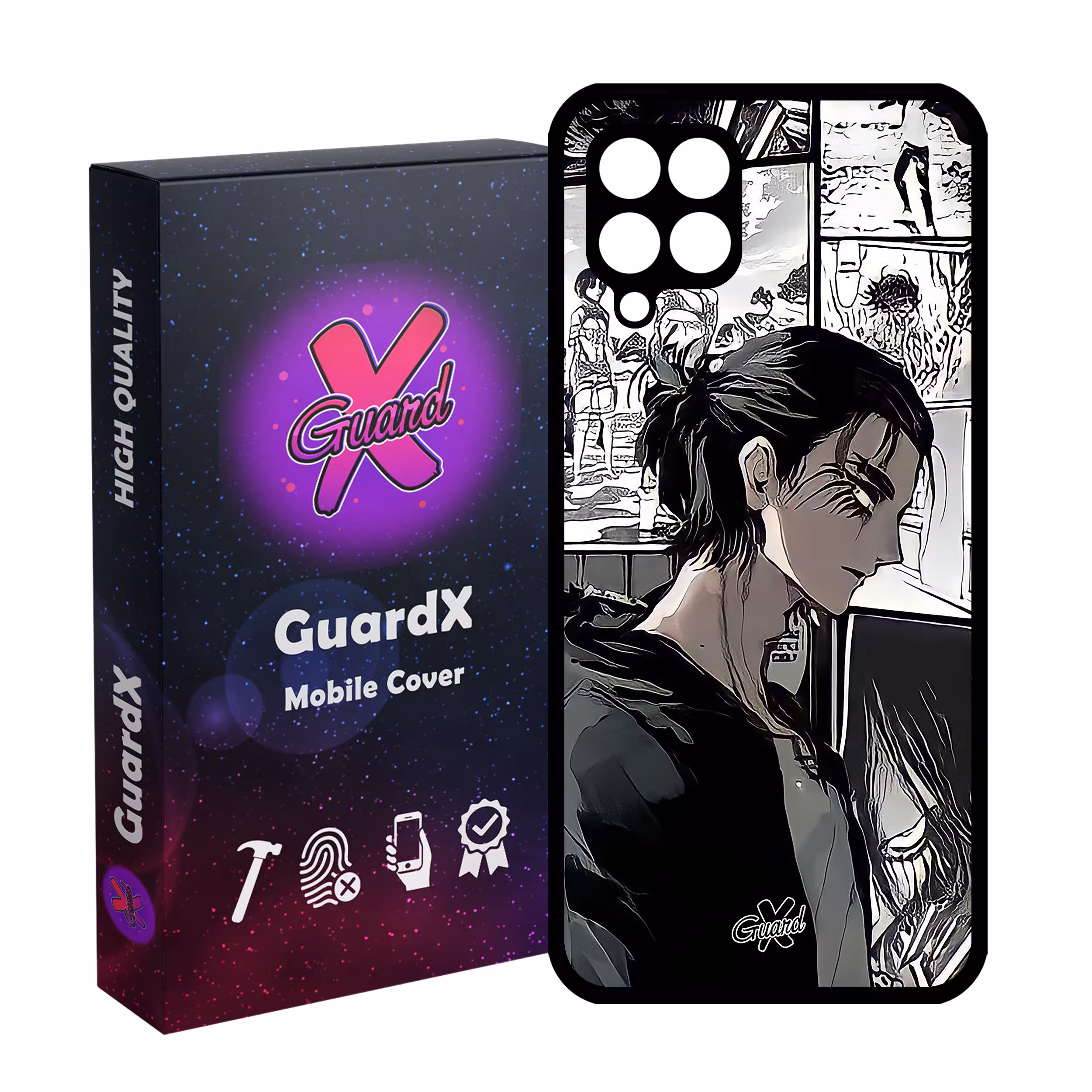 کاور گارد ایکس طرح Eren Yeager Anime مدل Glass10442 مناسب برای گوشی موبایل سامسونگ Galaxy M32 4G/M22 4G/F22
