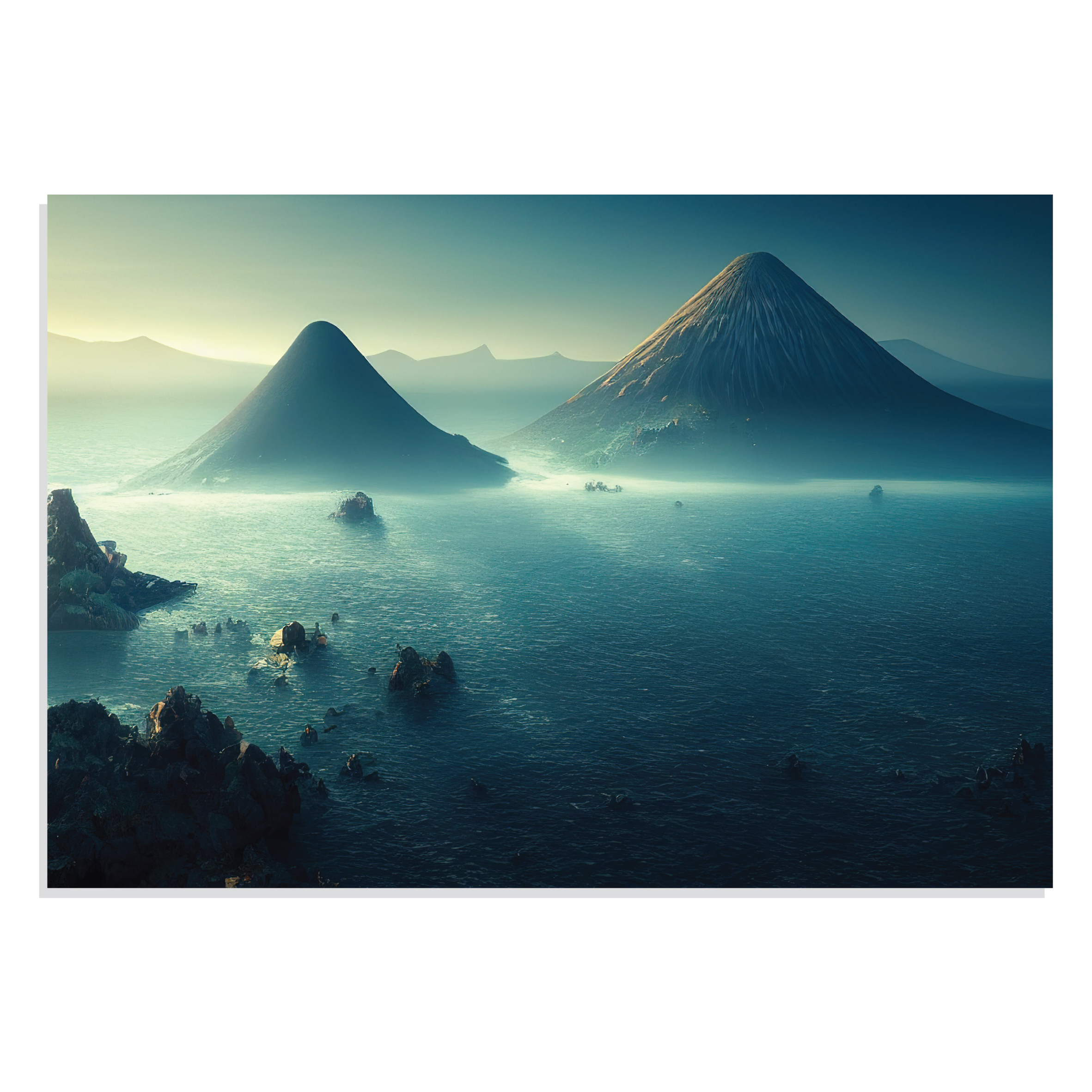 تابلو شاسی طرح دریا و کوهستان Sea &amp; Mountains مدل NV0895