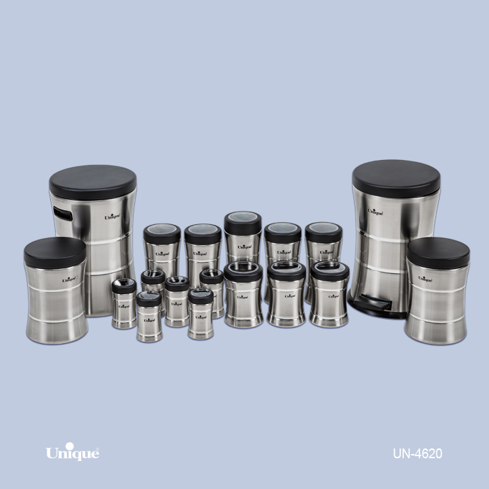 سرویس 18 پارچه کمر باریک استیل درب مشکی یونیک کد محصول: UN-4620