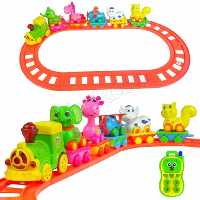 اسباب بازی قطار حیوانات موزیکال و چراغ دار سایز بزرگ نشکن برند پارس صادراتی