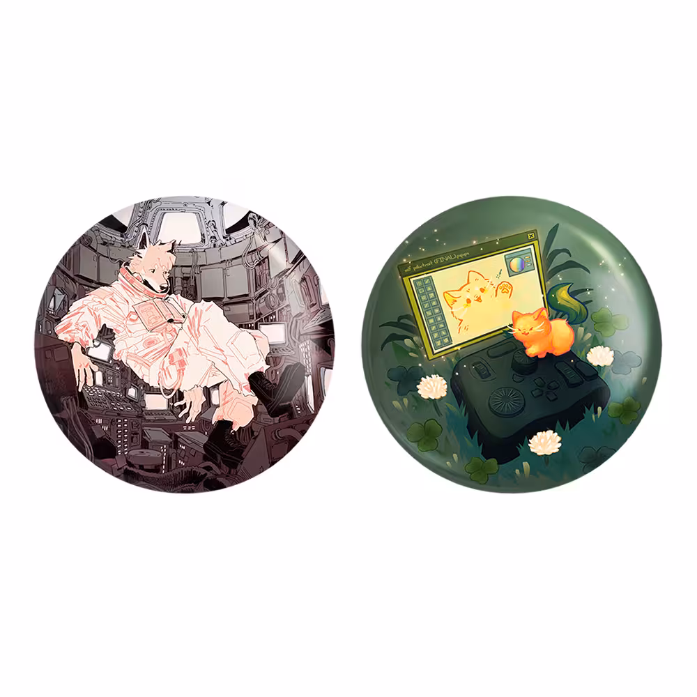 پیکسل خندالو مدل گربه و گرگ حیوانات بامزه کد 2107221067 مجموعه 2 عددی