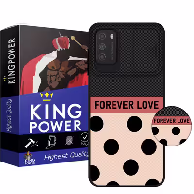 کاور کینگ پاور مدل FOREVER LOVE مناسب برای گوشی موبایل شیائومی Poco M3  به همراه پایه نگهدارنده