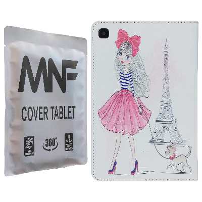 کیف کلاسوری ام ان اف طرح دختر فانتزی و برج ایفل کد M-257 مناسب برای تبلت سامسونگ Galaxy Tab S6 Lite P610 / P615