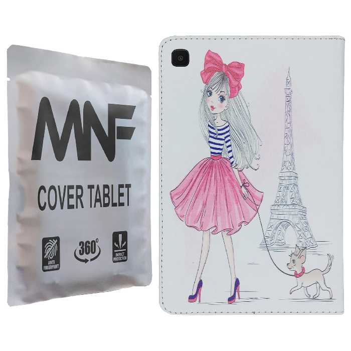 کیف کلاسوری ام ان اف طرح دختر فانتزی و برج ایفل کد M-257 مناسب برای تبلت سامسونگ Galaxy Tab S6 Lite P610 / P615